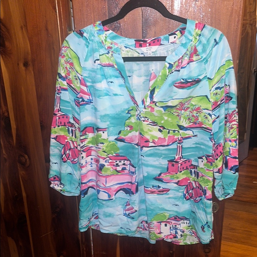 Crown and Ivy- Colorful Women's Top-M